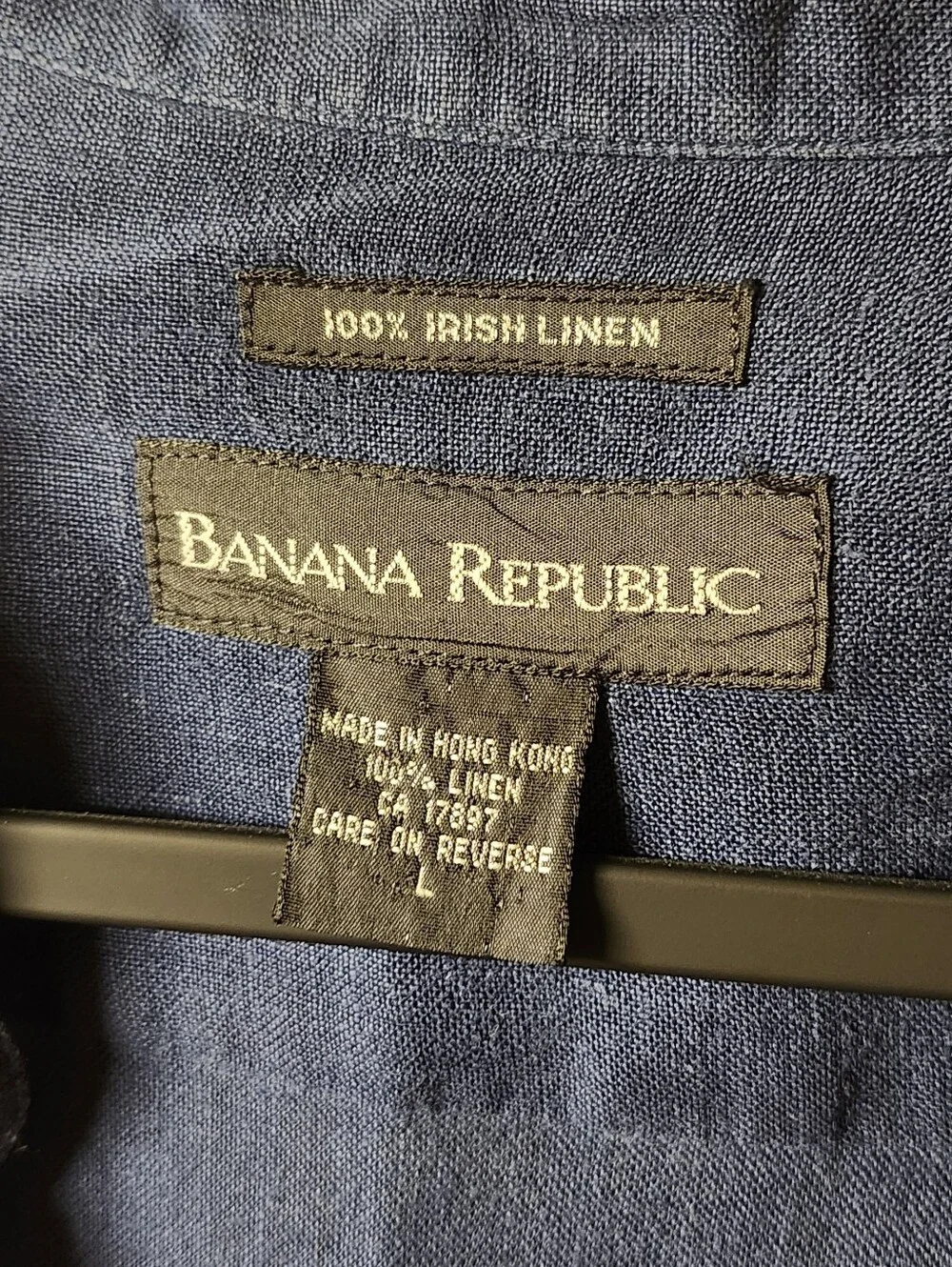 Vintage Banana Republic 100% Irish Linen Mandarin Collar Men' Shirt - L